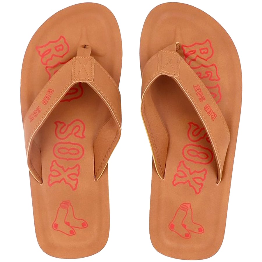 Boston Red Sox MLB team logo Color Pop contoured Mens flip flops sandals by Foco