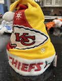 Kansas City Chiefs NFL team logo swirl adult size holiday santa hat
