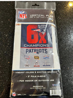 New England Patriots 6X Super Bowl Champions banner Vertical Flag Wincraft.