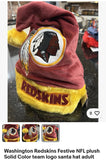 Washington Redskins NFL plush retro team logo solid color santa hat