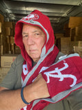 Alabama NCAA Retro Team Logo Hood and Scarf Combo with Pockets is a must-have for any Alabama Crimson Tide football fan. Officially licensed by the NCAA