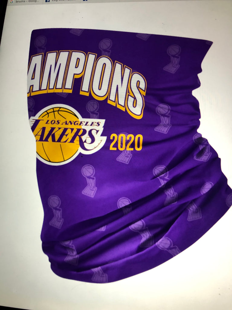 Los Angeles Lakers 2020 NBA Champions Neck Gaiter Scarf/Face Mask by Forever Collectibles is a stylish and versatile accessory for basketball fans