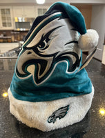 Philadelphia Eagles Big Logo NFL Plush Adult Size holiday Santa Hat Foco. Condition is New