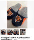 Chicago Bears plush mens size team logo Serpa slippers
