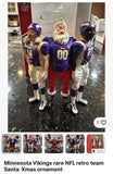 Minnesota Vikings rare retro team Santa Xmas ornament featuring the players with Santa. Made by Forever Collectibles,