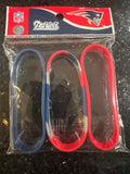 New England Patriots Adult Mylar NFL Team Logo + Color 3pk Wristbands Bracelet by Forever Collectibles