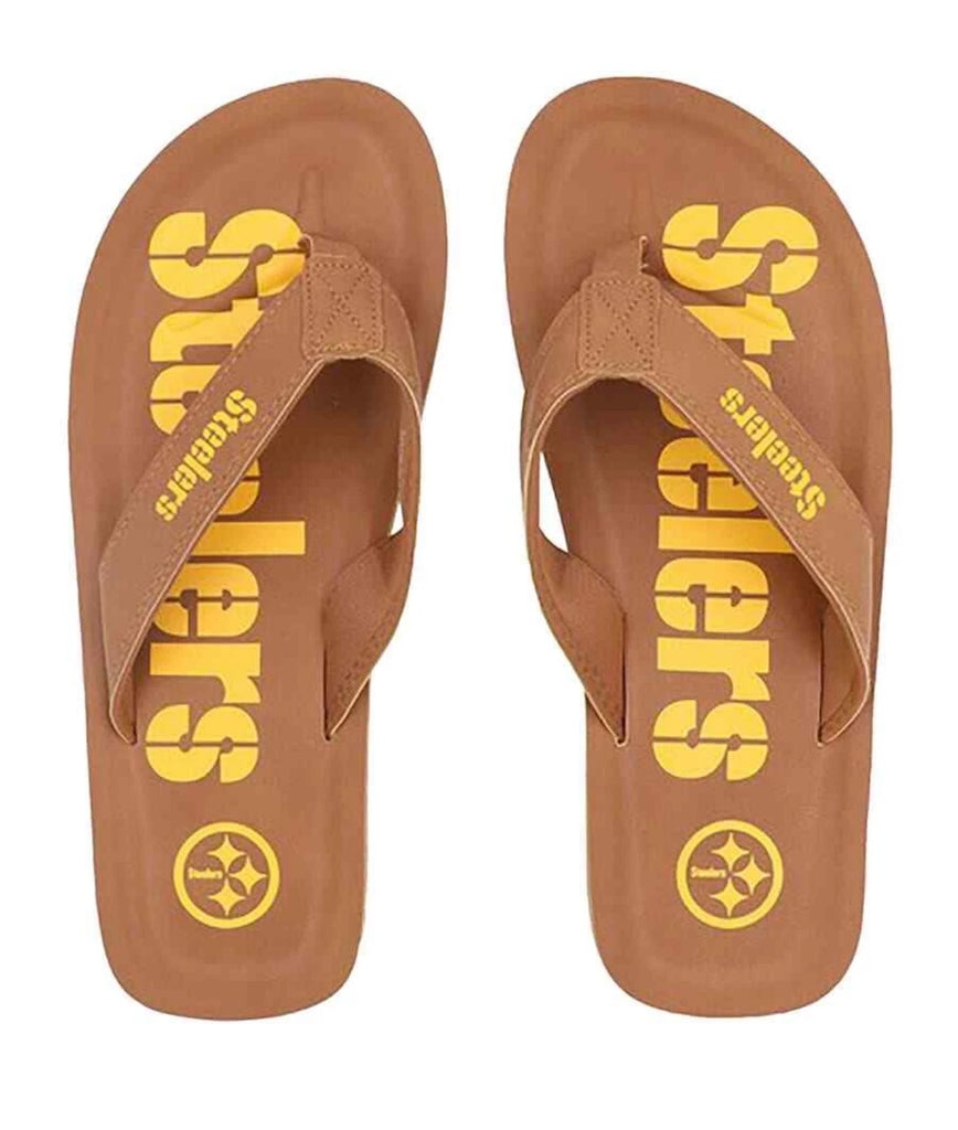 Pittsburgh Steelers Foco Color Pop Mens size flips flop sandals