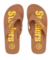 Pittsburgh Steelers Foco Color Pop Mens size flips flop sandals