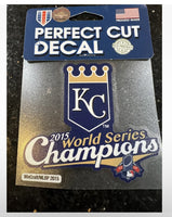 Kansas City Royals 2015 World Series Champions 4x4 die cut decal wincraft.