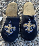 New Orleans Saints NFL mens stripe plush slippers foco.