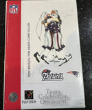 New England Patriots rare retro team celebration Xmas ornament featuring Tom Brady and Tedy Bruschi.