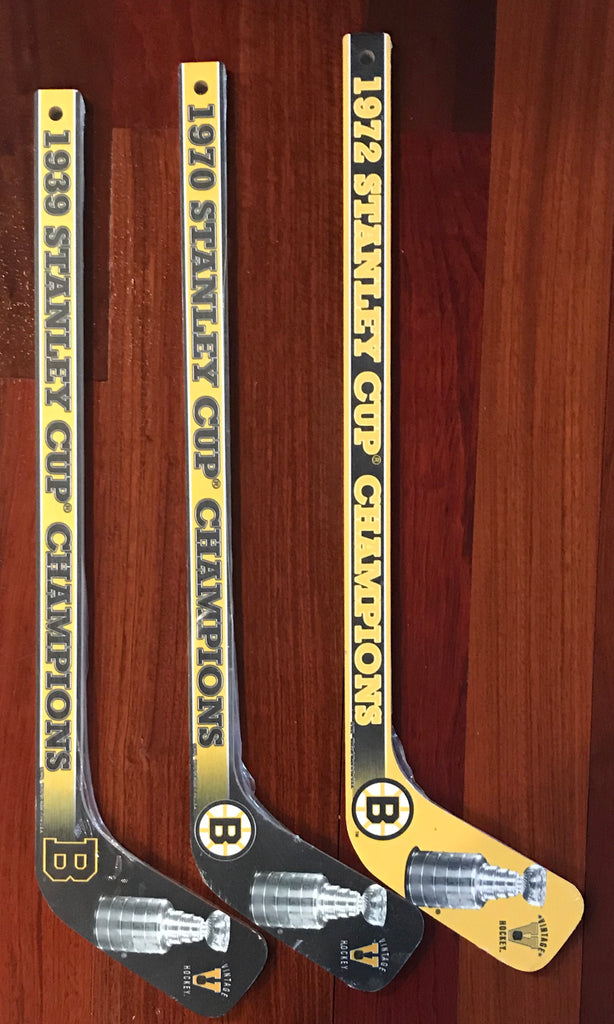 Boston Bruins rare Stanley Cup mini hockey sticks commemorative set of 3 sticks