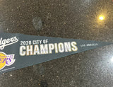 2020 City of Champions Lakers & Dodgers pennant featuring both the Lakers NBA Champions and the Dodgers World Series Champions, two of Los Angeles' most beloved sports teams