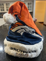 Denver Broncos NFL team logo plush adult size holiday Santa hat