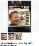 Green Bay Packers Brett Favre NFL 5X6 player decal