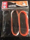 Cleveland Browns silicone team colors wristband bracelet 3 pack.

Team colors used one orange one black and one tie dye