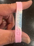 Dallas Cowboys NFL Team Logo Adult Women's Pink Tie Dye Wristband Mylar Bracelet