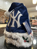 New York Yankees MLB big logo adult plush holiday santa hat solid blue