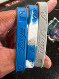 set of 3 MLB Official Toronto Blue Jays Mylar adult Wristbands by Forever Collectibles.