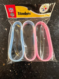 Pittsburgh Steelers NFL Team Logo Women's Mylar Wristbands Bracelets 3 Pack by Forever Collectibles