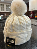 New England Patriots Women's Team Logo Knit Plush Pom Winter Hat by New Era
