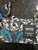 Philadelphia Eagles NFL ID wallet with zipper and attached keyring. New.