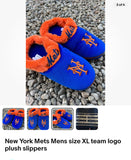 New York Mets mens size XL team logo plush slippers.

New in original packaging.