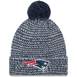 New England Patriots New Era Women's Frosty Cuff Pom Knit Hat – Navy