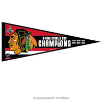 Chicago Blackhawks 6X  Stanley Cup Champions Pennant Wincraft