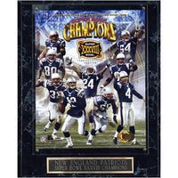 New England Patriots Super Bowls XXXVIII Unsigned Championship 10x13 Collage Plaque