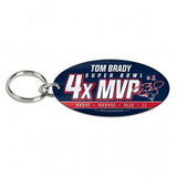 TOM BRADY 4 TIME MVP BOWL CHAMPIONS NEW ENGLAND PATRIOTS ACRYLIC KEY RING key chain GLOSSY   LIMITED