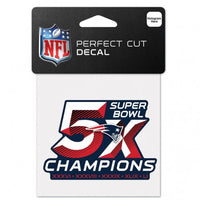 Super Bowl Champions New England Patriots 5X Super Bowl Perfect Cut Color Decal 4