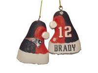 TOM BRADY PATRIOTS SANTA HAT ORNAMENT