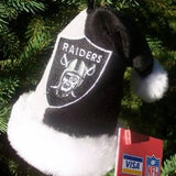 Oakland Raiders 4" Mini Santa Hat Christmas Tree Ornament