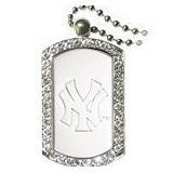 New York Yankees NY Dog Tag Necklace With Swarovski Crystals