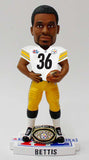 RARE SUPER BOWL 40 CHAMP PITTSBURGH STEELERS THE BUS BETTIS #36 8"SUPER BOWL XL RING BASE BOBBLEHEAD