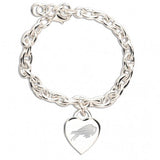 Buffalo Bills NFL Ladies Silver Heart Charm Bracelet