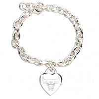 Chicago Bulls Heart Charm Bracelet Jewelry