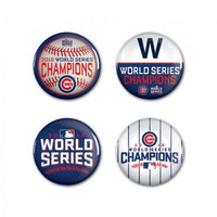 WORLD SERIES CHAMPIONS CHICAGO CUBS BUTTON 4 PACK 1 1/4