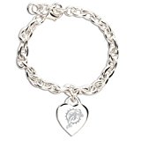 Miami Dolphins NFL Ladies Silver Heart Charm Bracelet