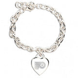 Philadelphia Flyers NHL Heart Charm Bracelet Jewelry