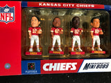 Kansas City ChiefS NFL 4 player mini bobblehead set Retro Magnetic Cool Item