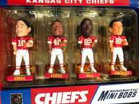 Kansas City ChiefS NFL 4 player mini bobblehead set Retro Magnetic Cool Item