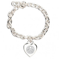 Denver Nuggets NBA Heart Charm Bracelet Jewelry