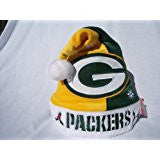 Green Bay Packers  NFL Mistletoe plush team logo Santa Hat adult