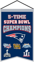 New England Patriots Streak Heritage 5X Super Bowl Champions Banner