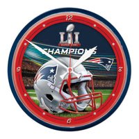 New England Patriots 2017 Super Bowl LI Champions Round Wall Clock (12.75