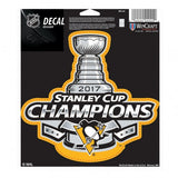 Pittsburgh Penguins Stanley Cup Champions black Vinyl Decal 5" x 6" Limited edition