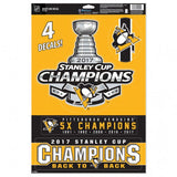 Pittsburgh Penguins Stanley cup Champions Multi use Decal 11" X 17"