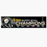 Pittsburgh Steelers 6 time Champion Super Bowl  Bumper Sticker